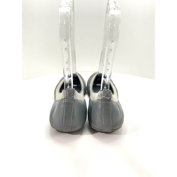 Tory Burch Gabby Cap Toe Scrunch Flat Gunmetal / Silver Ballet Flat Size 8.5 - Picture 5 of 11